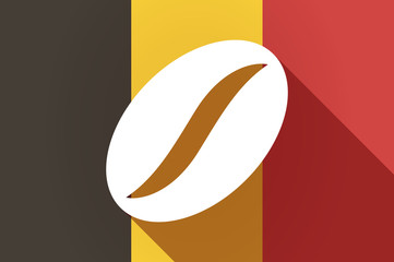 Long shadow Belgium flag with a coffee bean