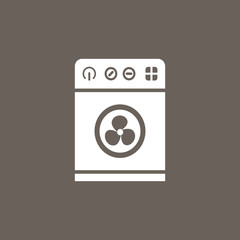 Washing Machine Icon on Dark Gray Color. Eps-10.