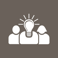 Team Icon on Dark Gray Color. Eps-10.