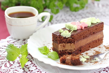 Coffee and chocolate cake