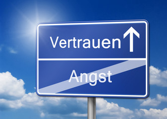 Vertrauen Angst Schild