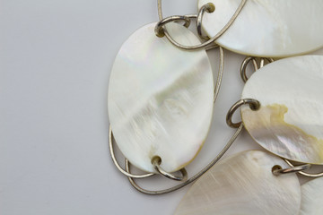 Mother of pearl disks on chain