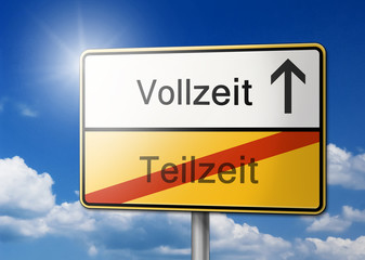 Obraz premium Vollzeit Teilzeit Schild