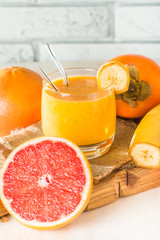 Fresh made yellow smoothie
