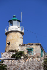 Fototapeta na wymiar old lighthouse Corfu island Greece