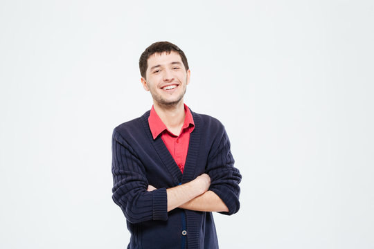 Casual man standing with arms folded