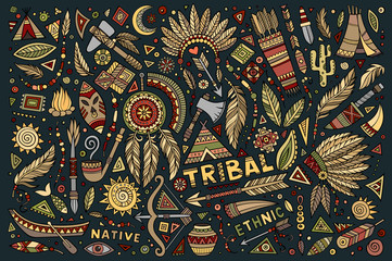 Tribal native set of symbols