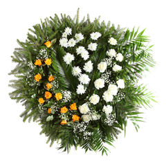 green funeral wreath