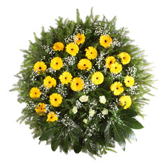 green funeral wreath