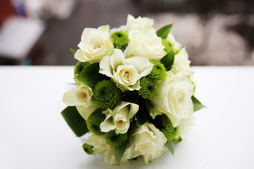 Beautiful bridal bouquet of flowers