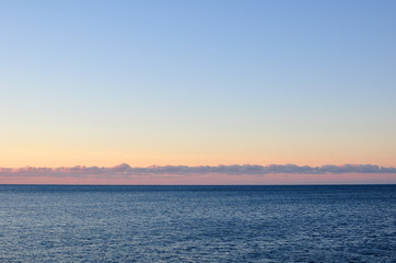 Landscape, Winter Morning Sky over the Black Sea, Russia