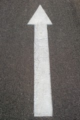 arrow direction of movement on the bike path
