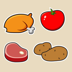 Food. Products for cooking. icons. Vector.