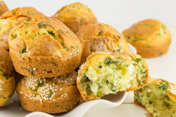 corn bread with spinach