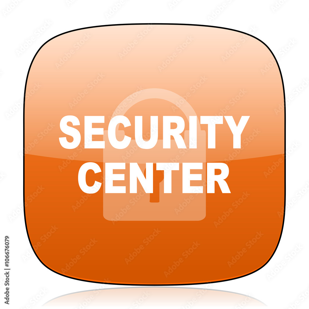 Canvas Prints security center orange square web design glossy icon