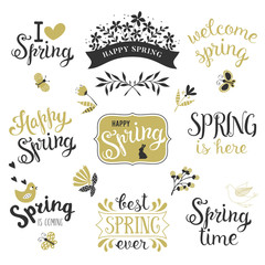 Spring Lettering Design Set