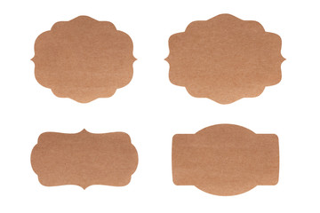 Paper labels isolated on white background