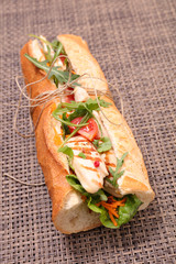 sandwich with chicken and salad