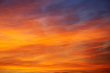 Fototapeta premium Fiery orange sunset sky. Beautiful sky.
