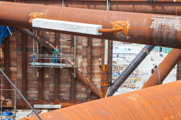 Men working on oil rig