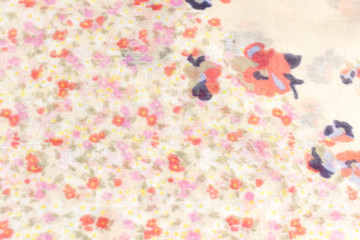 beige silk fabric with flowers