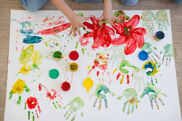 bright children's drawing paints