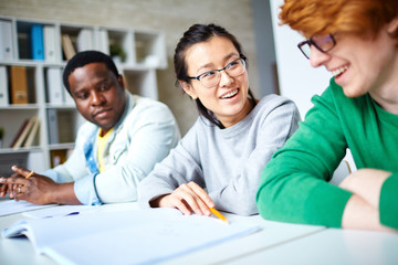 Students interacting