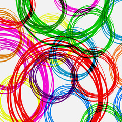 Hand drawn colorful ring. Vector abstract background