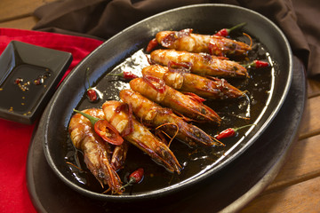 Sizzling Asian Prawns