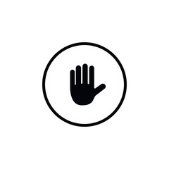 Icon of Stop sign in the form of hands.