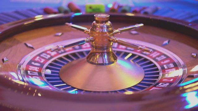 Roulette table in a casino - roulette wheel