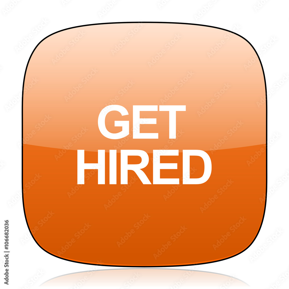 Poster get higreen orange square web design glossy icon