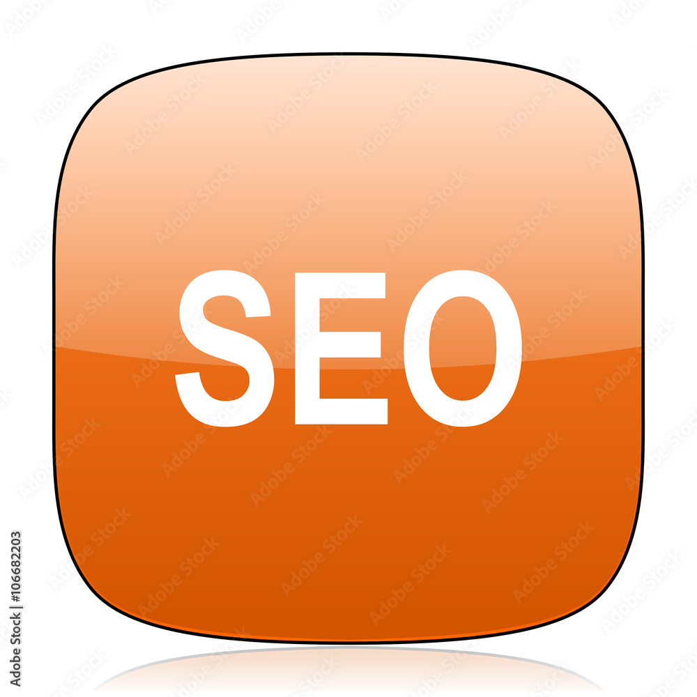 Poster seo orange square web design glossy icon