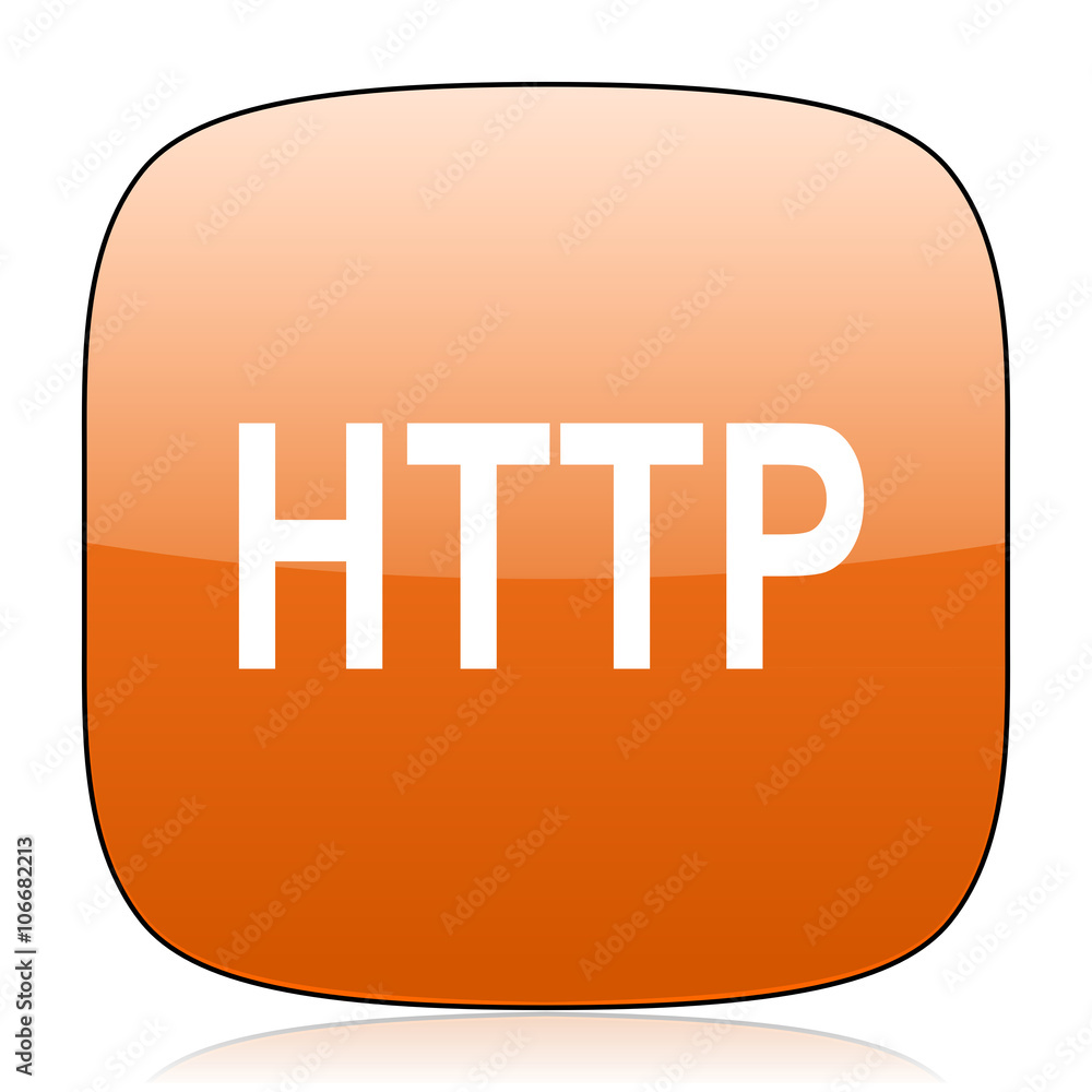 Poster http orange square web design glossy icon
