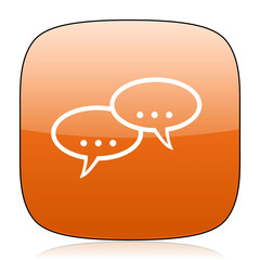 forum orange square web design glossy icon