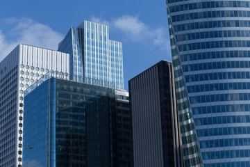 Obraz na płótnie Canvas Skyscraper with glass facade. Modern building. Concepts of economics, financial, business future. Copy space for text.