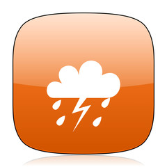 storm orange square web design glossy icon