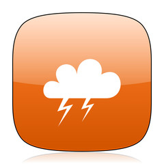 storm orange square web design glossy icon