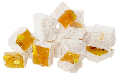 Turkish delight closeup isolated
