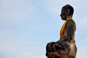 Fototapeta na wymiar Wat Worachet Tharam temple at Ayutthaya, Thailand