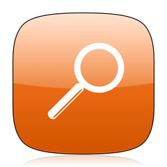 search orange square web design glossy icon