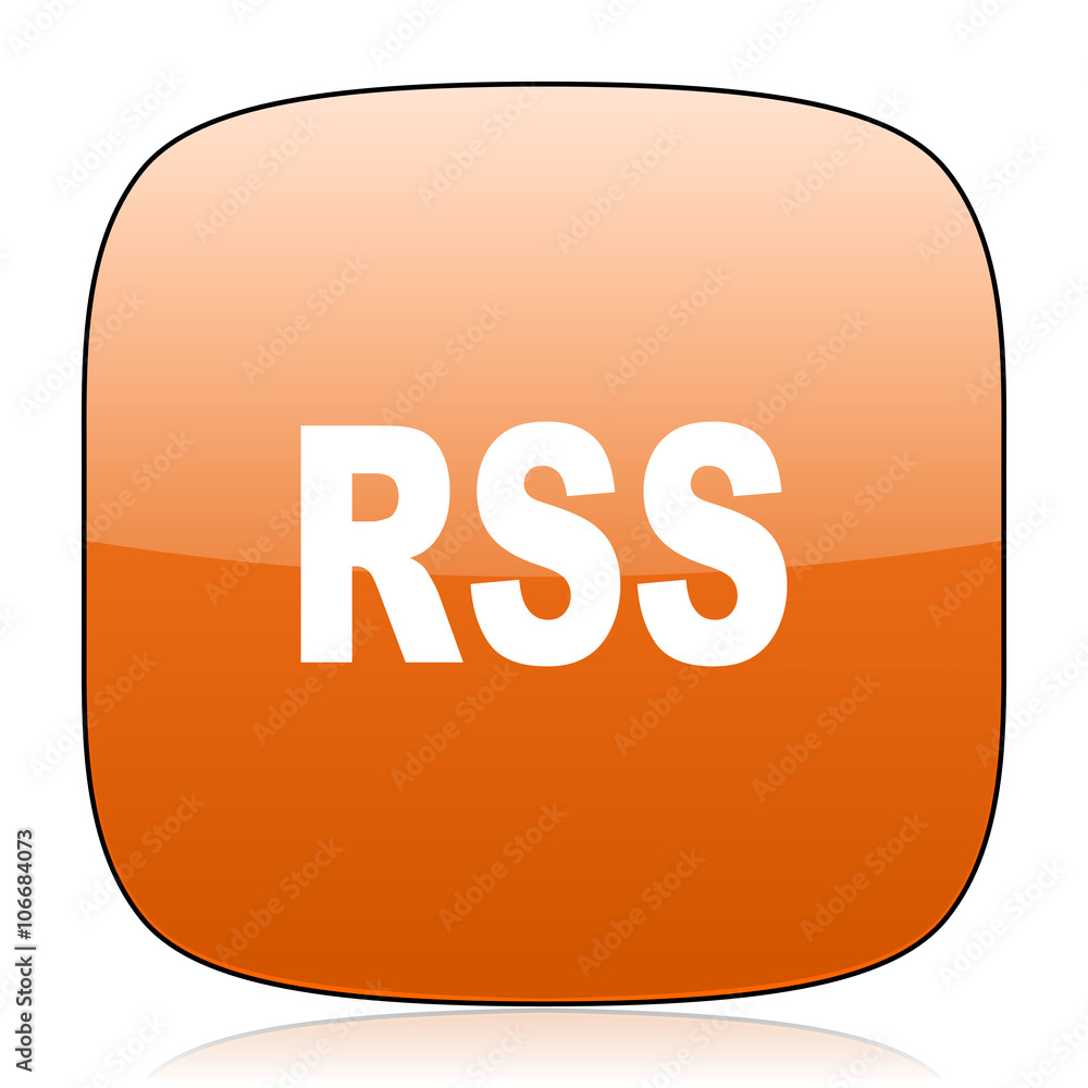 Aufkleber rss orange square web design glossy icon
