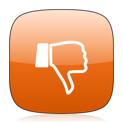 Fototapeta premium dislike orange square web design glossy icon