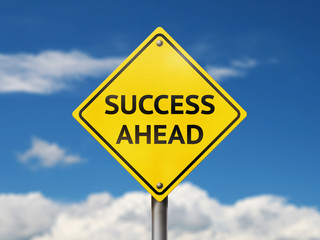 Success ahead road sign