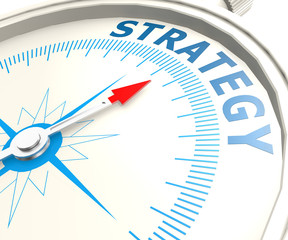 Compass with strategy word