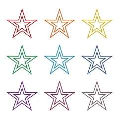 Obraz premium Double stars icons set 