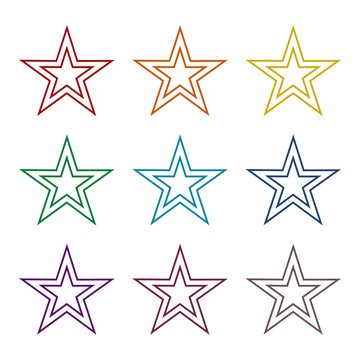 Double stars icons set 