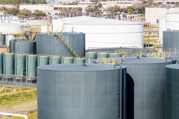 Green Fuel Tanks in Industrial Area