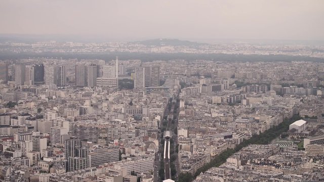 Aerial view of Paris from Montparnasse Tower