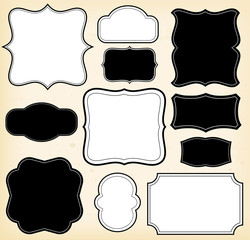 Retro vintage frames set vector